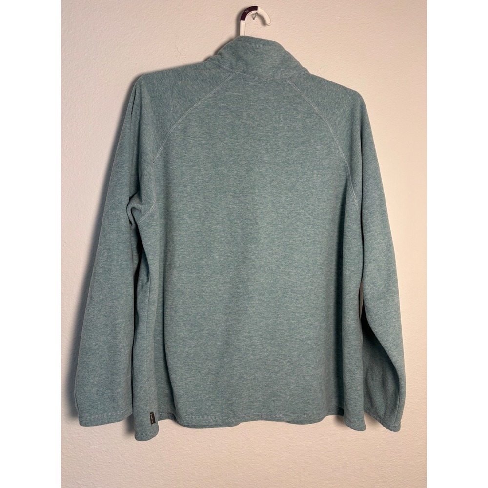 Eddie Bauer Womens XXL Light Blue‎ Heathered Fleece Quarter Zip Pullover Sweater - Picture 2 of 5
